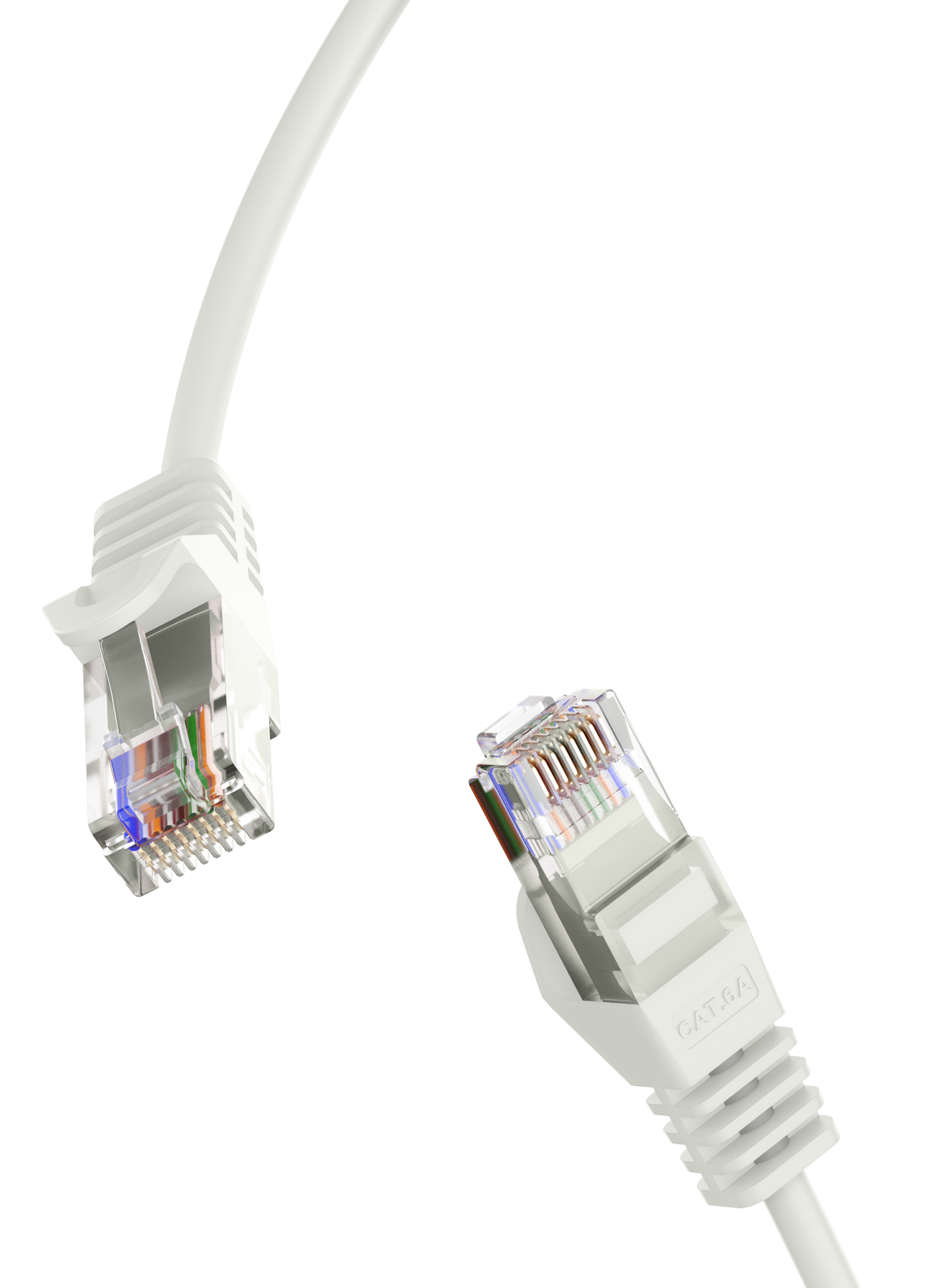 Cat6a Slim Patch Cable, 30AWG, 10G, Pure Bare Copper, Snagless RJ45, Flex Series Ethernet Cable White