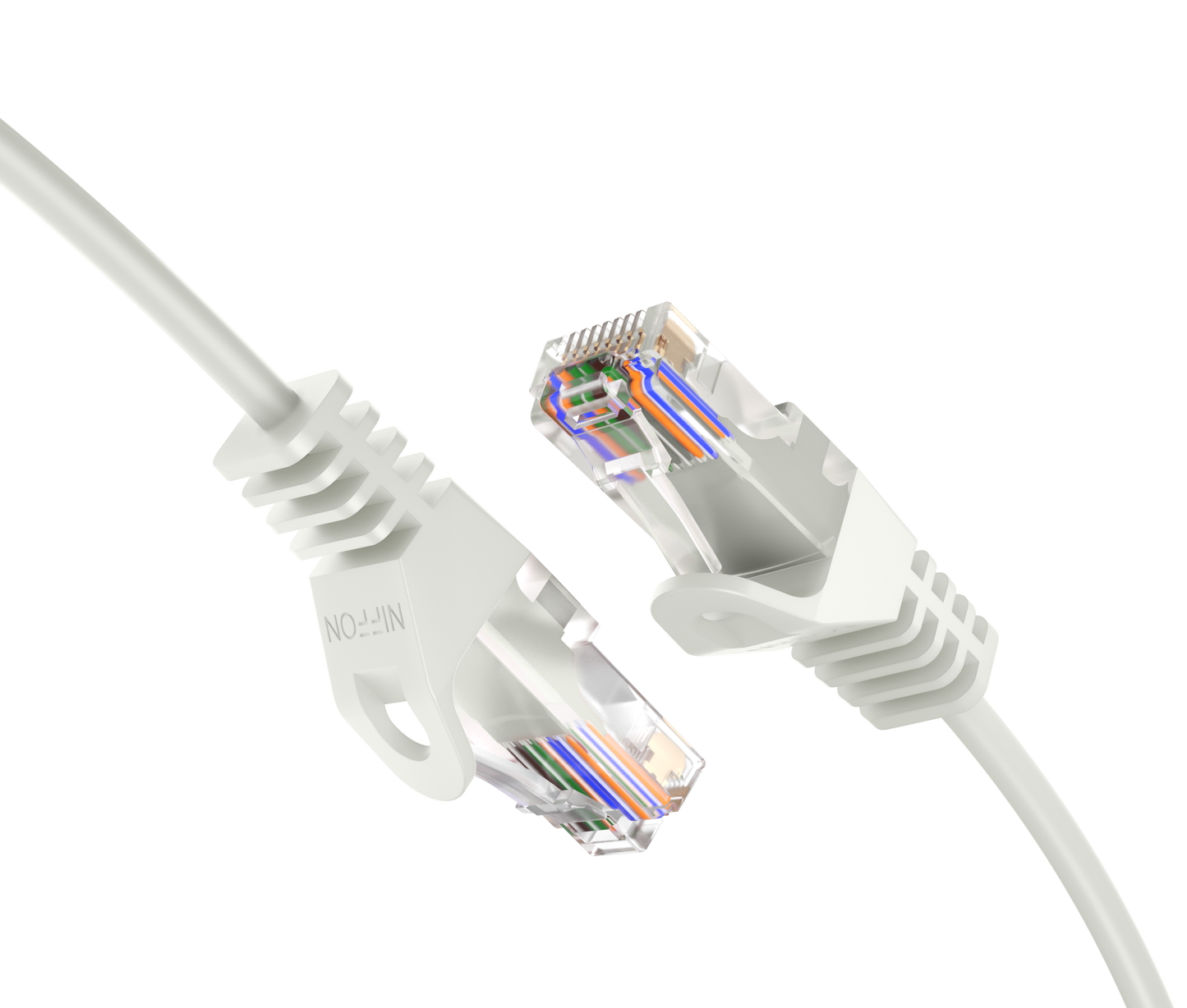 CAT6 Ultra Slim Patch Cable, UTP, 28AWG, 550MHz, Pure Bare Copper, Snagless RJ45, Flex Series White