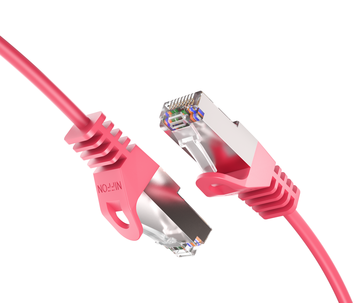 Cat6a Slim Shielded Patch Cable, 30AWG, 10G, Pure Bare Copper, Snagless RJ45, Flex Series Ethernet Cable Red