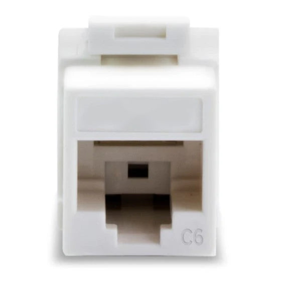 Universal Cat6, UTP, RJ45 Modular Keystone Jack - White - Pack of 10 - NIFFON