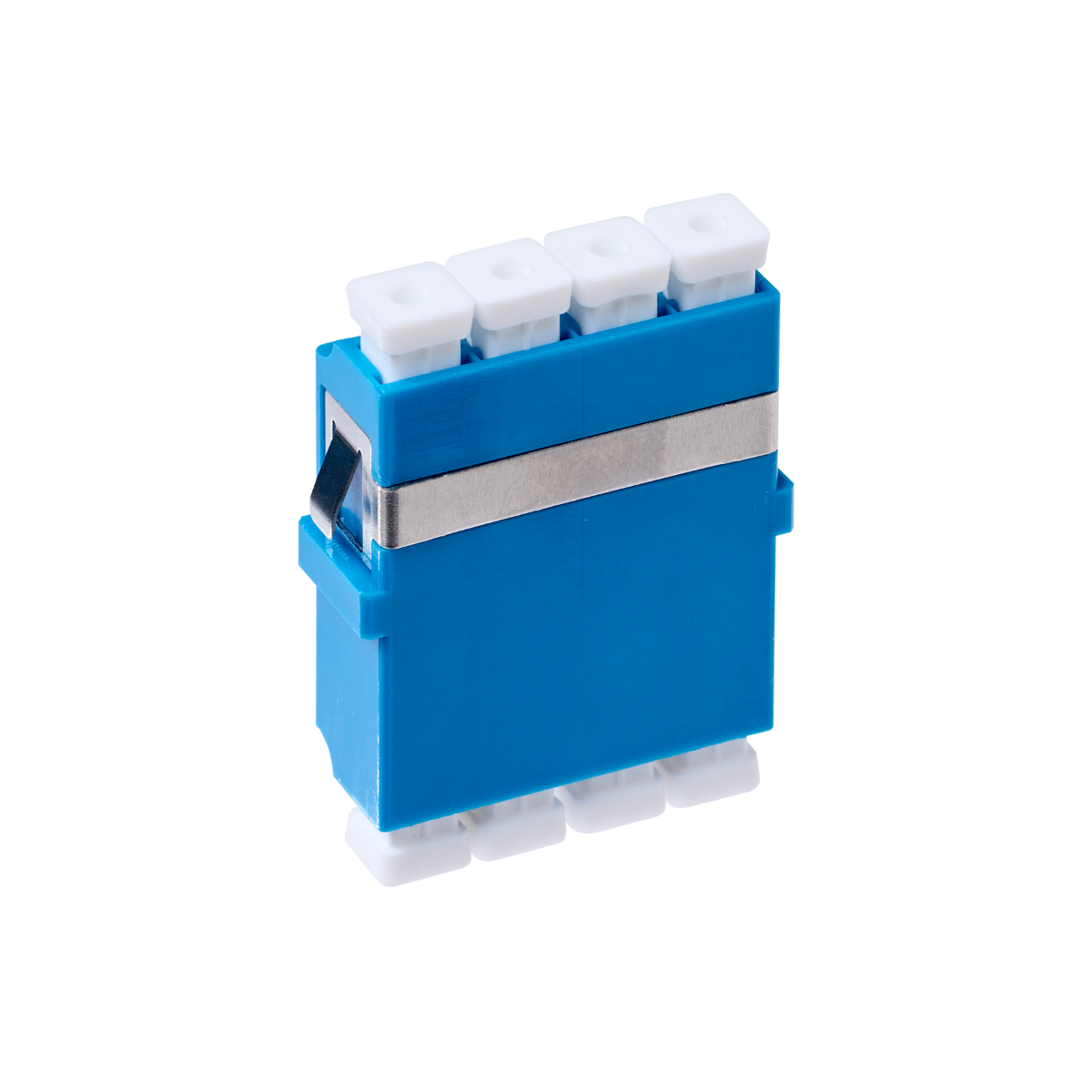 LC OS1/OS2 Singlemode Through Coupler Flangeless Quad Ceramic Sleeve | Blue