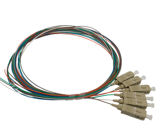 Fibre Pigtail SC OM1 Multimode 2m - 6 Pack Rainbow