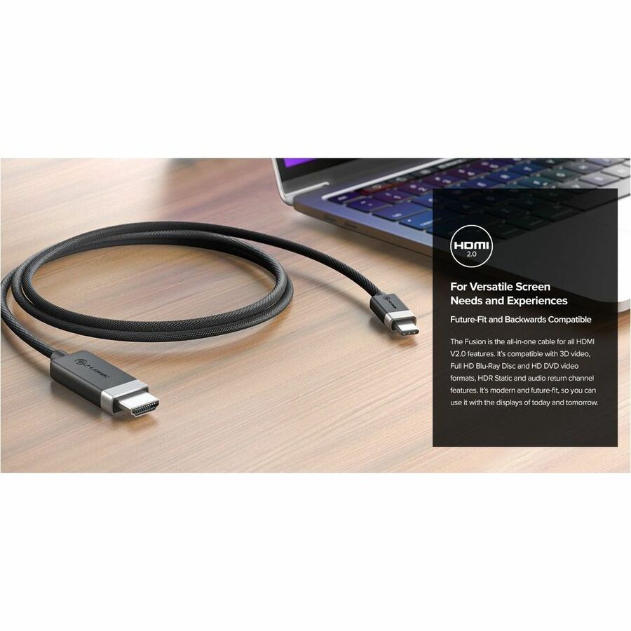 FUSION SERIES USB-C TO HDMI CAB MALE TO MALE - 1M - UP TO 4K 60HZ