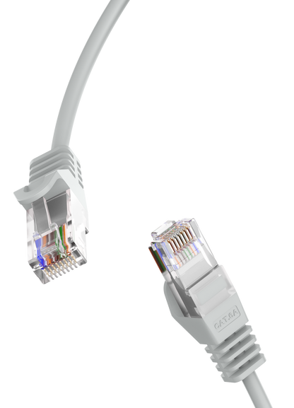 Cat6a Slim Patch Cable, 30AWG, 10G, Pure Bare Copper, Snagless RJ45, Flex Series Ethernet Cable Grey