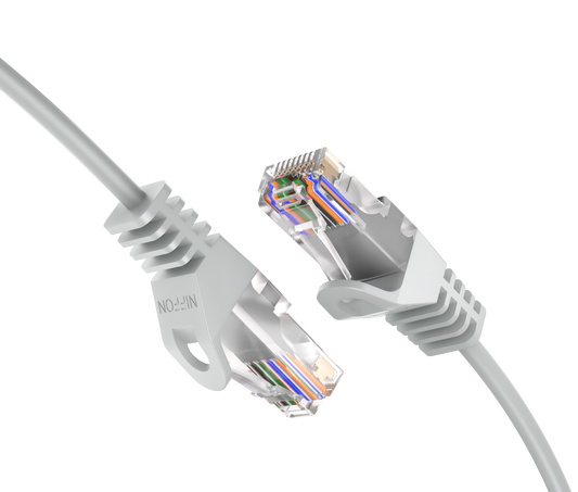 Cat6a Slim Patch Cable, 30AWG, 10G, Pure Bare Copper, Snagless RJ45, Flex Series Ethernet Cable Grey