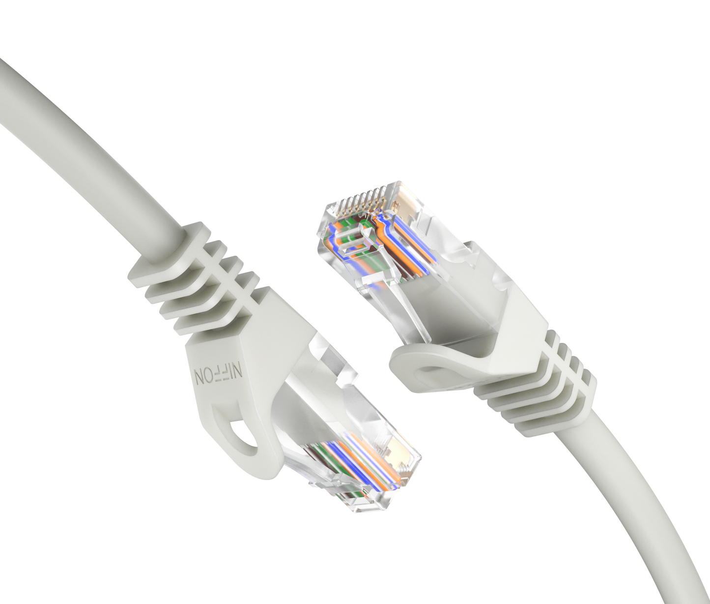 CAT6a Patch Cable, U/UTP, 24AWG, 550MHz, Pure Bare Copper, Snagless RJ45, Bend Series Ethernet White