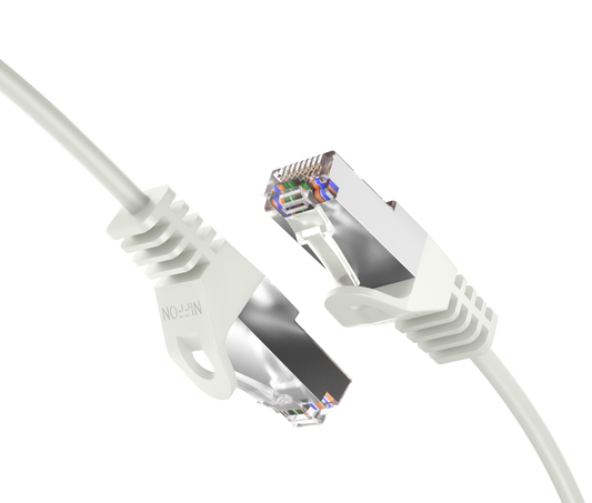Cat6a Slim Shielded Patch Cable, 30AWG, 10G, Pure Bare Copper, Snagless RJ45, Flex Series Ethernet Cable White