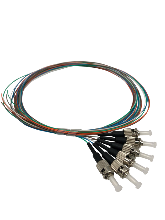 Fibre Pigtail ST OM1 Multimode 2m - 6 Pack Rainbow